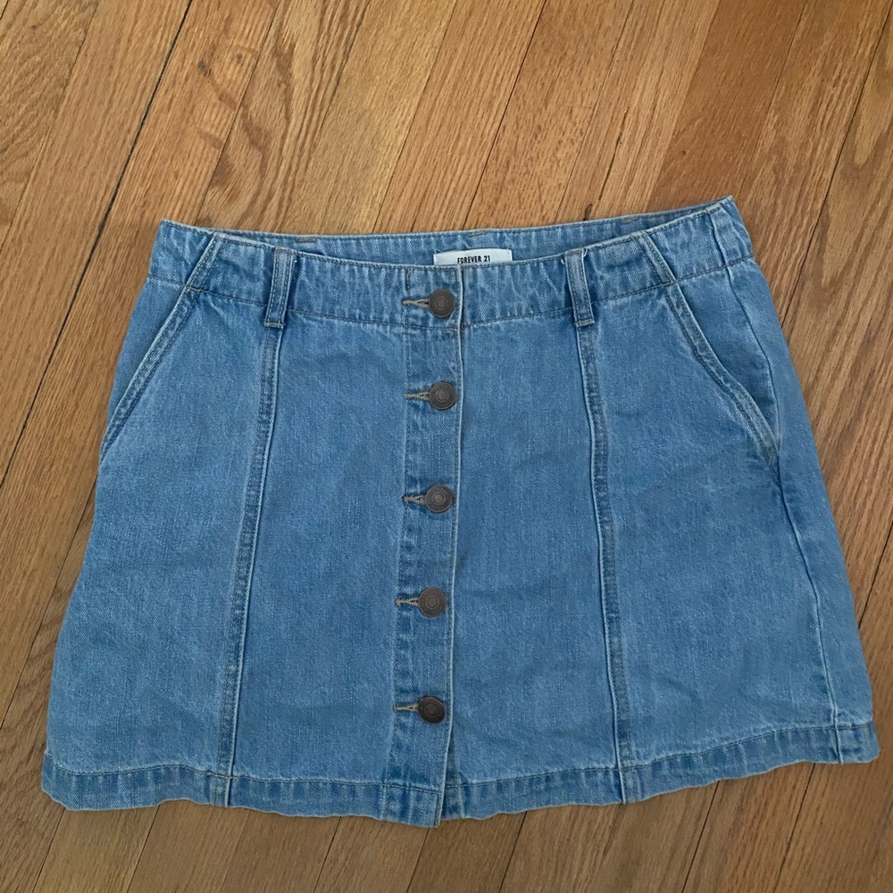Forever 21 button up Jean skirt